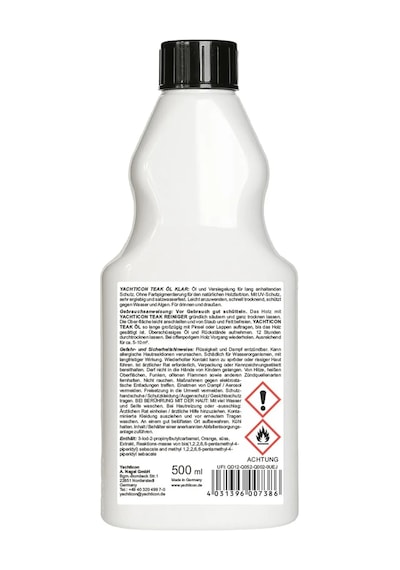 Yachticon - Şeffaf Tik Yağı 500 Ml : Ahşabınızın Doğal Dokusuna Dokunmadan Uv Ve Su Kalkanı Oluşturun