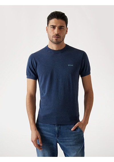 Cornell Erkek Lacivert Ipek Karışımlı T-shirt M4gr05z3dn1-g7v2 Lacivert
