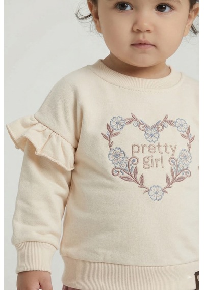 Minipomes Kız Bebek İki İplik Prety Girl Eşofman Takım Pembe Pembe