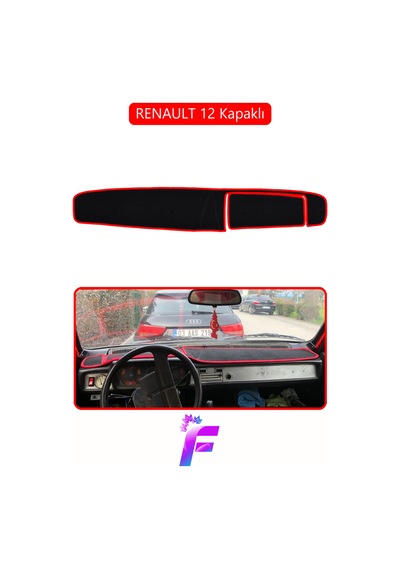 Renault 12 Kapaklı Uyumlu Torpido Örtüsü Yansıma Önleyici Tam Koruma Hızlı Montaj J33