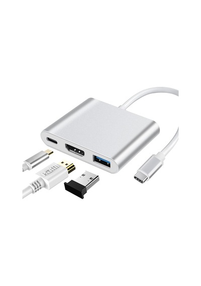 Cf55 Macbook Android Uyumlu Type-c To 2 Usb 3.0 4k Hdmı Ethernet Rj45 Pd Çevirici Hub Adaptör,