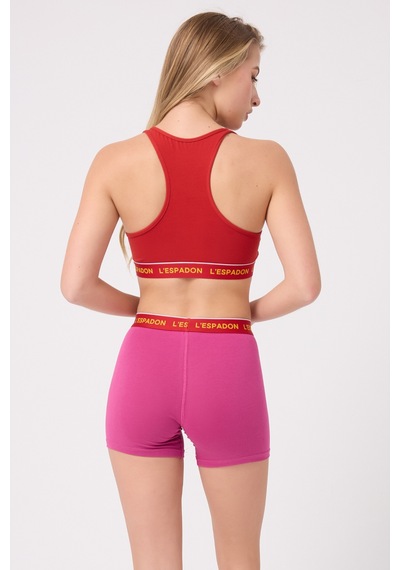Athleshorts Yüksek Bel Kadın Uzun Boxer Şort -3086 Pembe