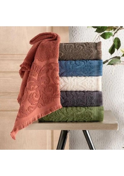 Maxstyle Alara Jakarlı 50x90cm Havlu Kahve Kahve