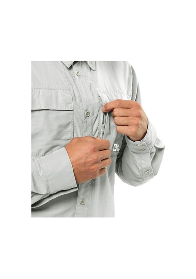 Jack Wolfskin Jack Wolfskın Erkek Barrıer L/s Shırt M Gömlek Cool Grey 1404101- 001