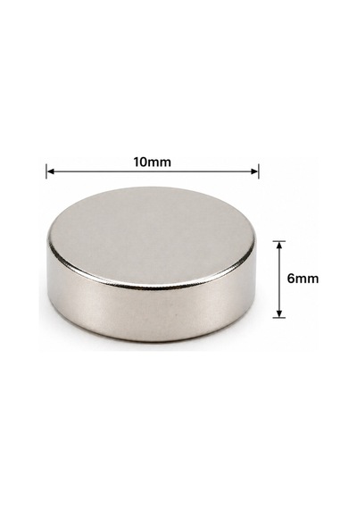 5 Adet - 10x6 Mm Neodyum Mıknatıs Neodim Magnet Yuvarlak