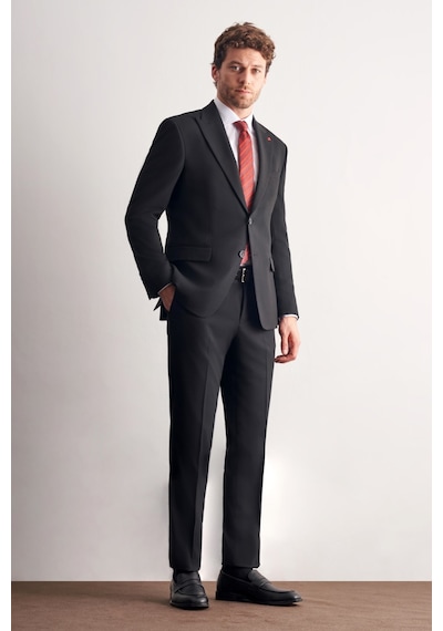 İmza Siyah Kırlangıç Yaka Tam Astar 6 Drop Slim Fit Esnek Takım Elbise 1001265163