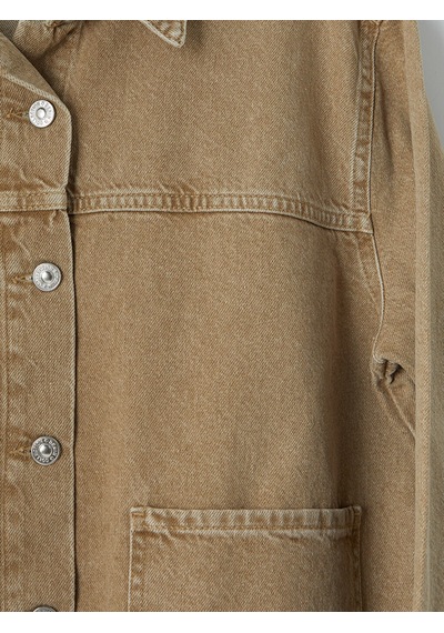 Lcwaıkıkı Classic Mavi Oversize Kadın Jean Ceket