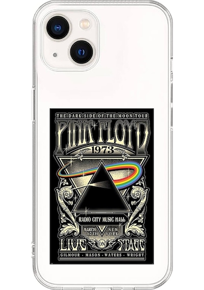 Apple Uyumlu iPhone 13 Mini Şeffaf Kılıf Pink Floyd Tasarımlı