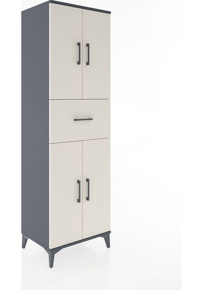 Hyperion Dolap 3 Raflı Tek Çekmeceli 4 Kapaklı 60x44x195 Antr... Antrasit Hyperion Dolap 3 Raflı Tek Çekmeceli 4 Kapaklı 60x44x195 Antr... Antrasit