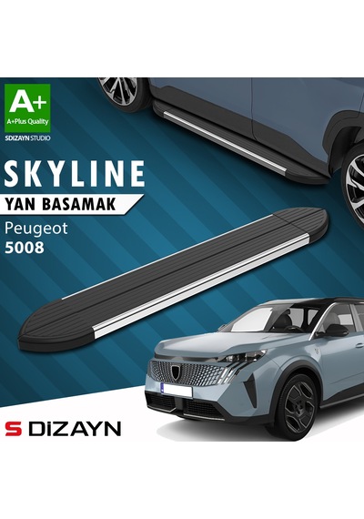 S-dizayn Peugeot 5008 3 Elektrikli Skyline Krom Yan Basamak 203 Cm 2024 Üzeri A+ Kalite