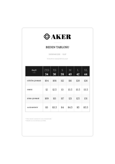 Aker Bej Gömlek Yaka İşlemeli Kap Bej Bej