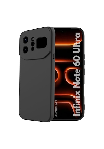 Infinix Note 60 Ultra Uyumlu Silikon Kılıf Pastel Renk Tonu Kamera Korumalı Esnek Kapak Siyah
