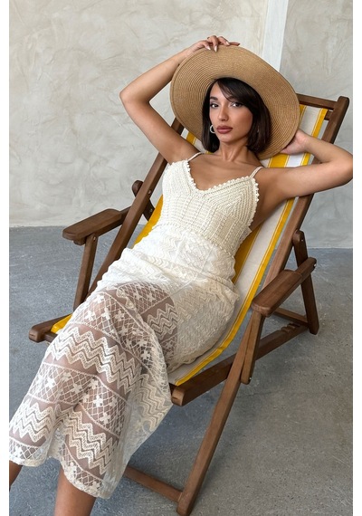 Verymoda Dantel Elbise D2605 Taş