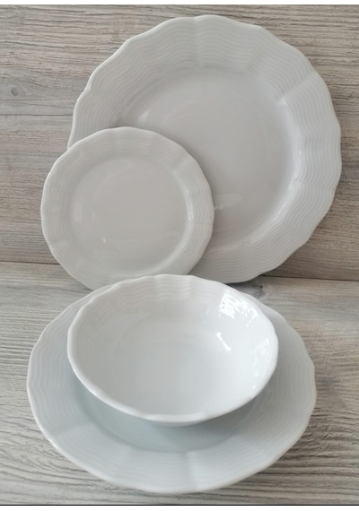 Porland Porselen Wavy 24 Parça 6 Kişilik Yemek Takımı