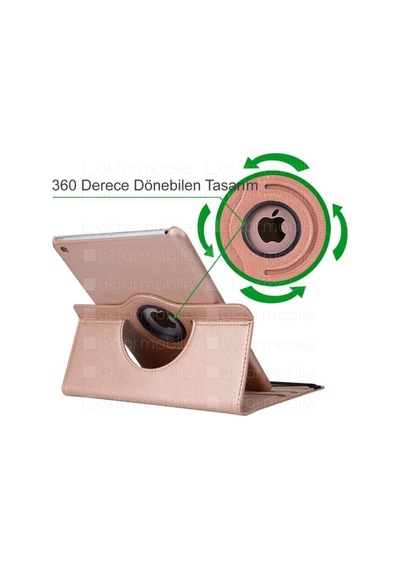 Apple Uyumlu Ipad 9. Nesil 2021 10.2" Inc Kılıf 360 Dönebilen Akıllı Kapak Standlı Kılıf Uyku Modlu Arka Kapak