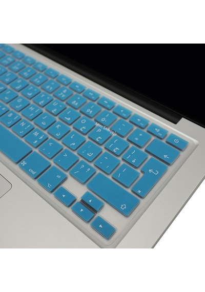 Arapça Klavye Koruyucu Apple Uyumlu MacBook Air Pro Eski Usb'li Model 2008/2017 Uk Enter Açık Mavi