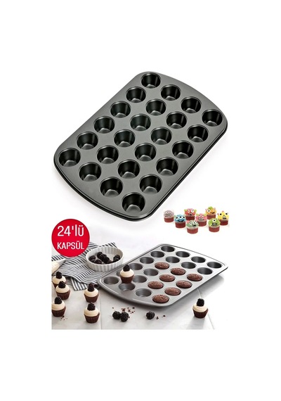 Muffin Kalıbı 24'lü Cupcake Kapsülü Fırın Mini Kek Browni Kekstr