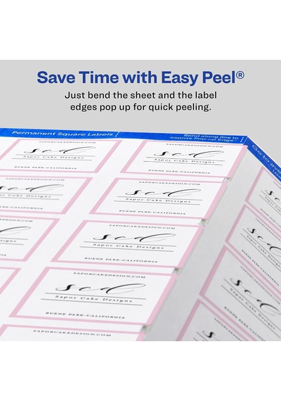 Permanent Kare Etiket, Beyaz, İnkjet/lazer Pack Of 120 Diğer