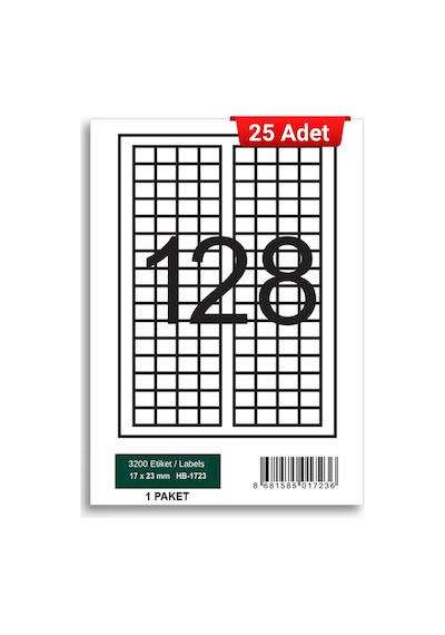 Herboy Hb-1723 17 X 23 Mm A4 Laser Etiket 25 Adet