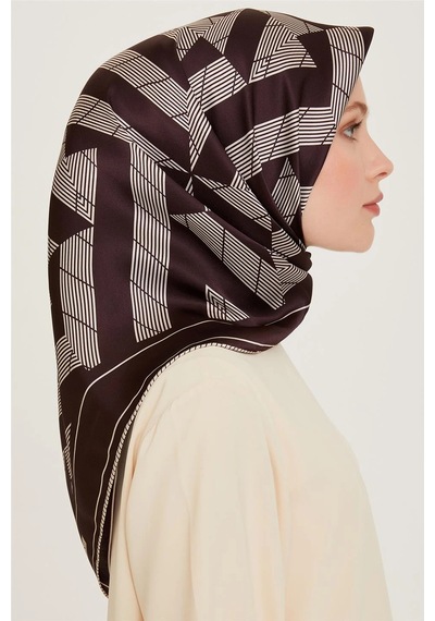 Armine Sura İpek Eşarp 9255d S - 90 X 90 / Kahve - 83 Kahve - 83