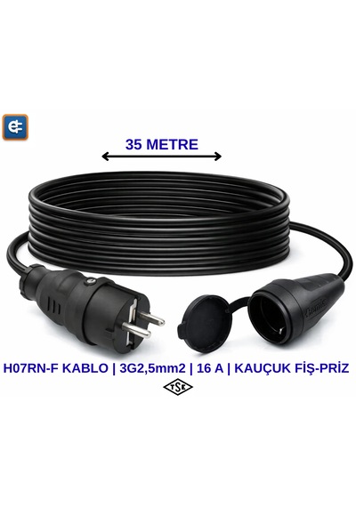 Evdecharge H07rn-f Uzatma Kablosu 3 2,5 Mm² 35 Metre 16a Elektrikli Araç Şarjı İçin En Doğru Uzatma Kablosu