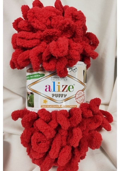 Puffy Koyu Kırmızı El Örgü İpi 100gr. 9mt. 5'li Paket - Renk: 106