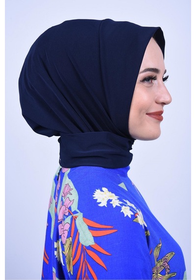 Çıt Çıtlı Bone Tesettür Mayo Üstü Uyumlu Deniz Ve Havuz Bonesi Hijab Lacivert K.lacivert