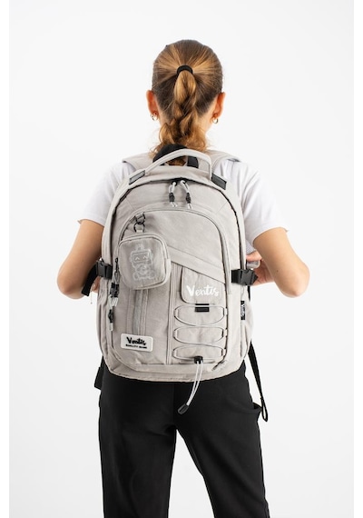 Ventis Cüzdanlı Unisex Okul Çantası Lise Ortaokul Günlük Sırt Çantası 43 30 Cm Vnt9-b Gri