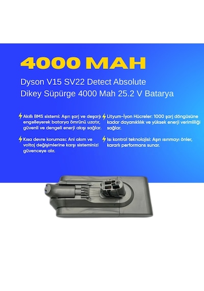 Dyson V15 Sv22 Detect Absolute 4000mah Pil Dikey Süpürge Batarya