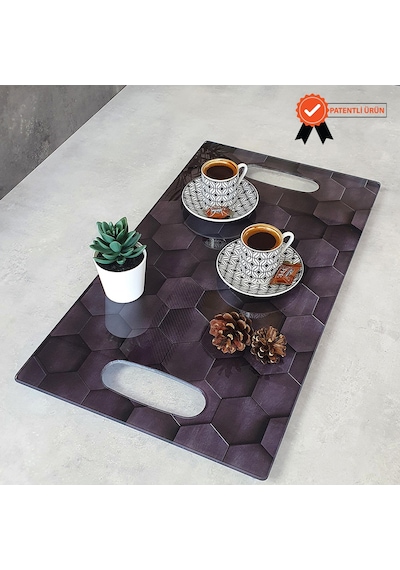 Decorita Cam Tepsi Petek Desen 29Cm X 52Cm