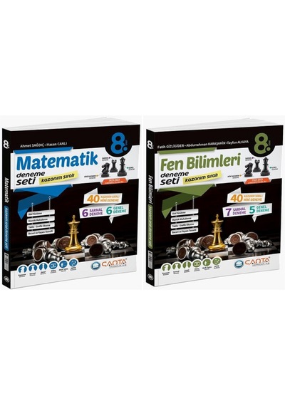 Çanta 2025 8. Sınıf Lgs Matematik + Fen Bilimleri Kazanım Sıralı Deneme Seti 2 Kitap