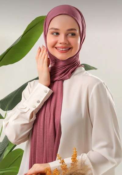 Gesshop Kadın Penya Şal Gül Kurusu
