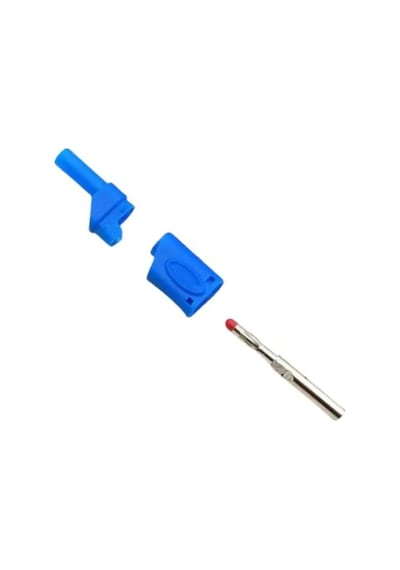 4mm Korumalı Mavi Banana Jack - 5 Adet