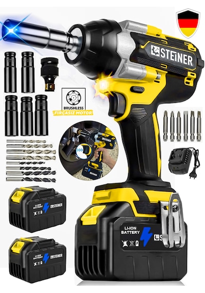 Steiner S 21 V Çelik Şanzuman 1600 Nm Akülü Somun Bijon Sökme Takma Sikma Makinesi Matkap Vidalama Kömürsüz