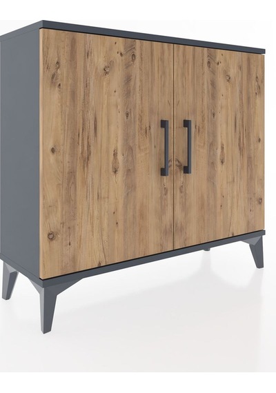 Arges Şifonyer Tek Raflı 2 Kapaklı 88x30x80 Antrasit-çam Antrasit