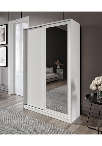 %100 Mdf Aynalı Sürgülü Dolap Portmant