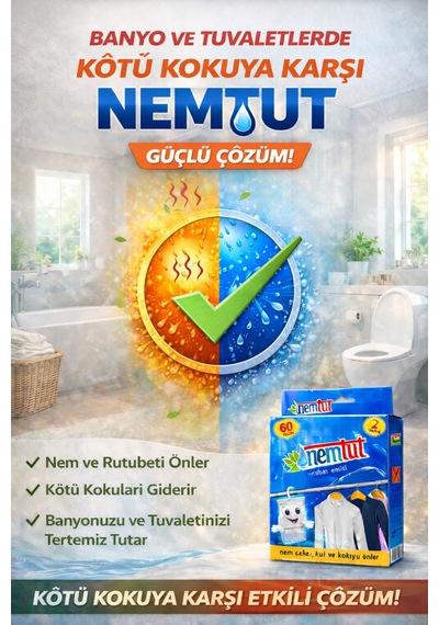 Banyolara Ve Tuvaletlere Özel Nem Rutubet Giderici Korozyon Koku Önleyici 1 Kutu 2 Paket 1 Kg