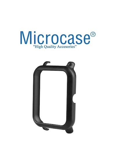 Microcase Amazfit Bip Lite Sert Rubber Çerçeve Koruma Kılıf Siyah