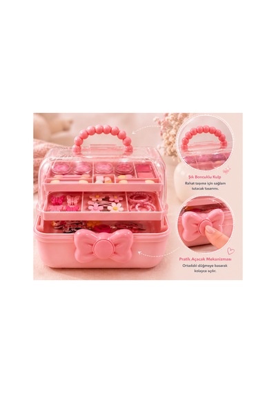 Çocuk Takı Ve Toka Organizeri Otomatik Açılır Katlı Düzenleyici Kutu 27x15x15 Cm Pembe Taşınabilir Çok Bölmeli Saklama Çantası Pembe Çocuk Takı Ve Toka Organizeri Otomatik Açılır Katlı Düzenleyici Kutu 27x15x15 Cm Pembe Taşınabilir Çok Bölmeli Saklama Çantası Pembe
