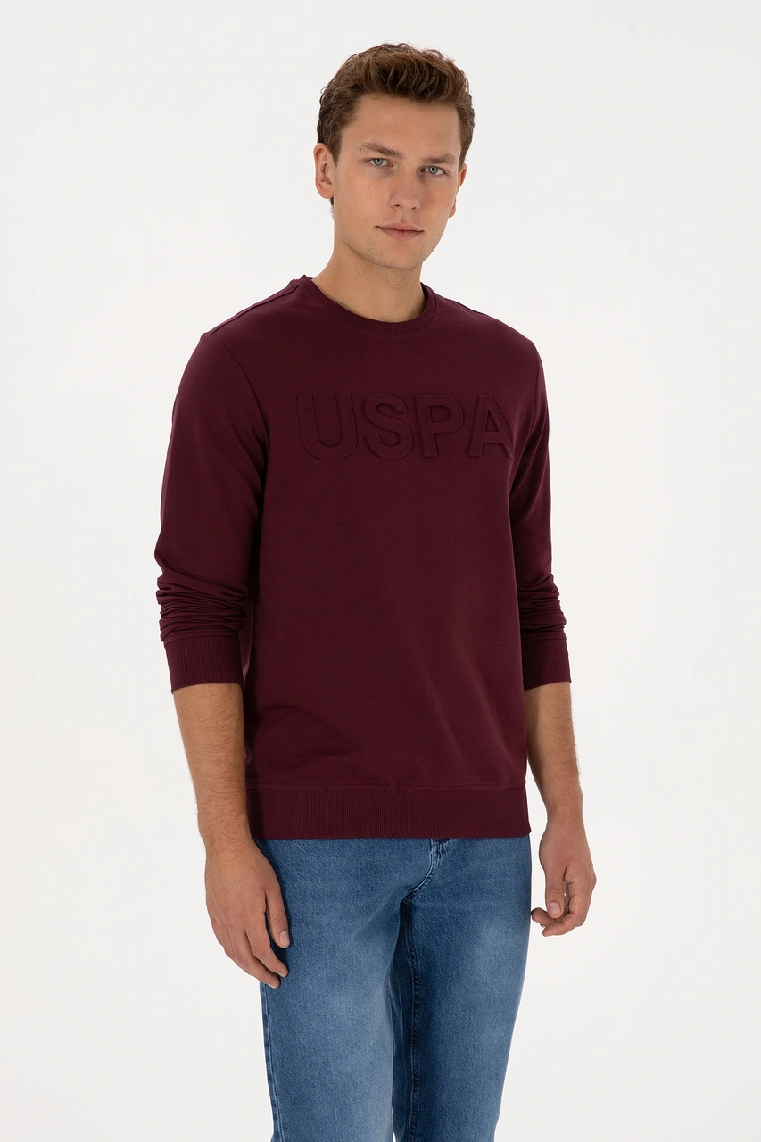 U.S. Polo Assn. Erkek Regular Fit Bisiklet Yaka Bordo Basic Sweatshirt 50307793-VR177 U.S. Polo Assn. Erkek Regular Fit Bisiklet Yaka Bordo Basic Sweatshirt 50307793-VR177