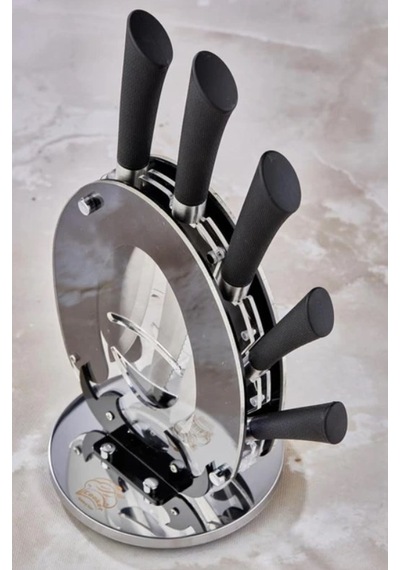 Cooker Bloklu 6 Parça Çelik Bıçak Seti - Siyah - Ckr1373 Siyah