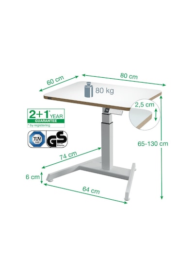 Leitz Ergo Elektrikli Sit Standing Küçük Çalışma Masası Kod:65340001 Beyaz