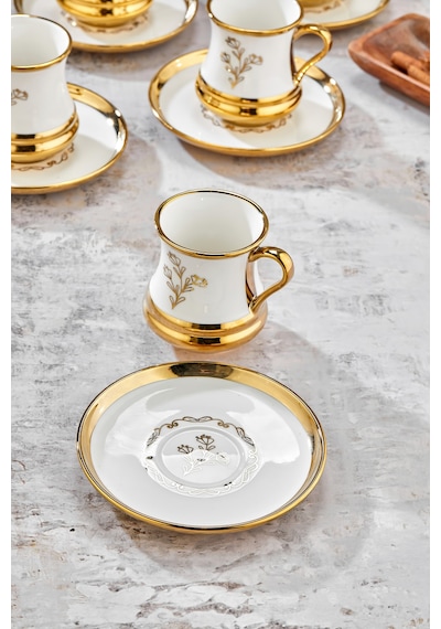 Cooker 6 Kişilik 180 Ml Porselen Çay Ve Kahve Fincan Takımı Ckr3460 Altın