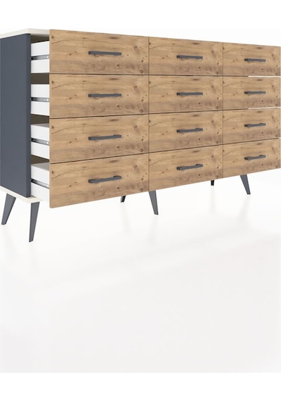 Arges Konsol 12 Çekmeceli 132x30x83 Antrasit-aytaşı/çam Aytaşı/çam Arges Konsol 12 Çekmeceli 132x30x83 Antrasit-aytaşı/çam Aytaşı/çam
