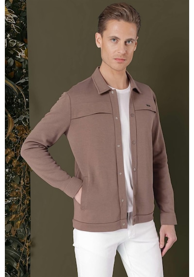 Efor G 1562 Slim Fit Kakao Klasik Gömlek Kahverengi