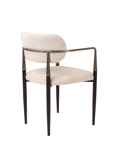 Elegance Kolçaklı Metal Mutfak Sandalyesi Siyah - Krem