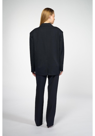 Thalure Kadın Lacivert Oversize Blazer Lacivert