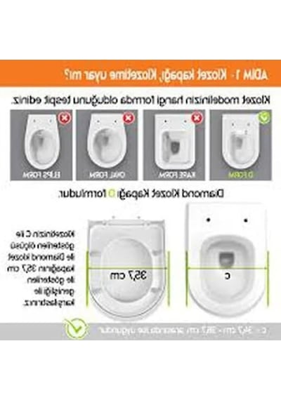 Yavaş Kapanır Termoplast Klozet Kapağı Adaptörlü Açık Ahşap