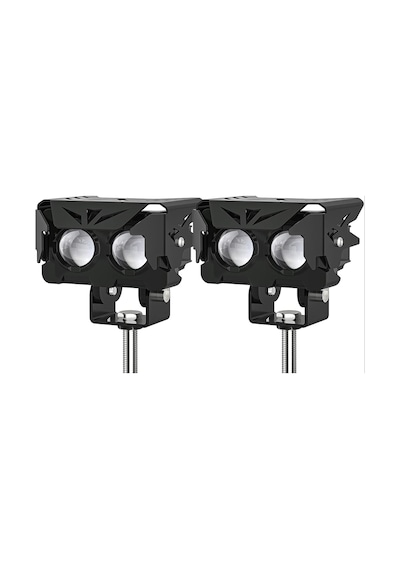 2 Adet Mini Led Spot Sis Farı Beyaz + Amber Çift Renk Lensli Ip68 Su Geçirmez Motosiklet Farı