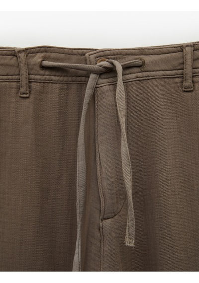 Koton Pamuklu Cepli Straight Fit Beli Bağcıklı Düğmeli Pantolon Vizon 6sam40018hw